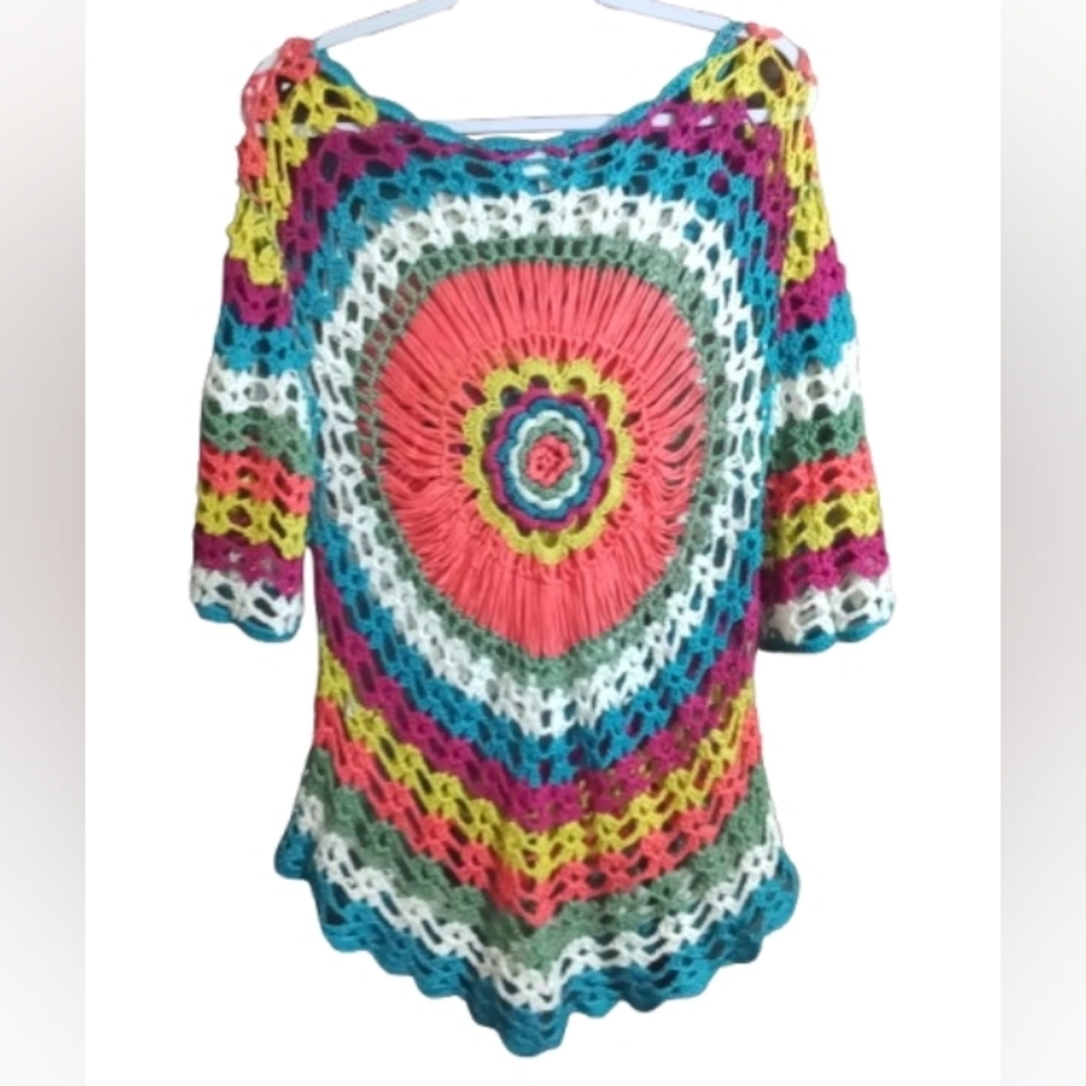 ❄️ Sioni Studio Multicolor Crochet Pullover